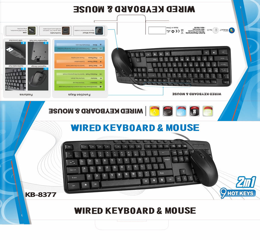 KB8377 wired keyboard and mouse combo