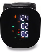 Wrist blood pressure monitor with LED colour screen