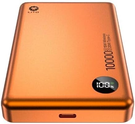 LITO LP08 10000mAh Qi2 magnetic wireless power bank orange