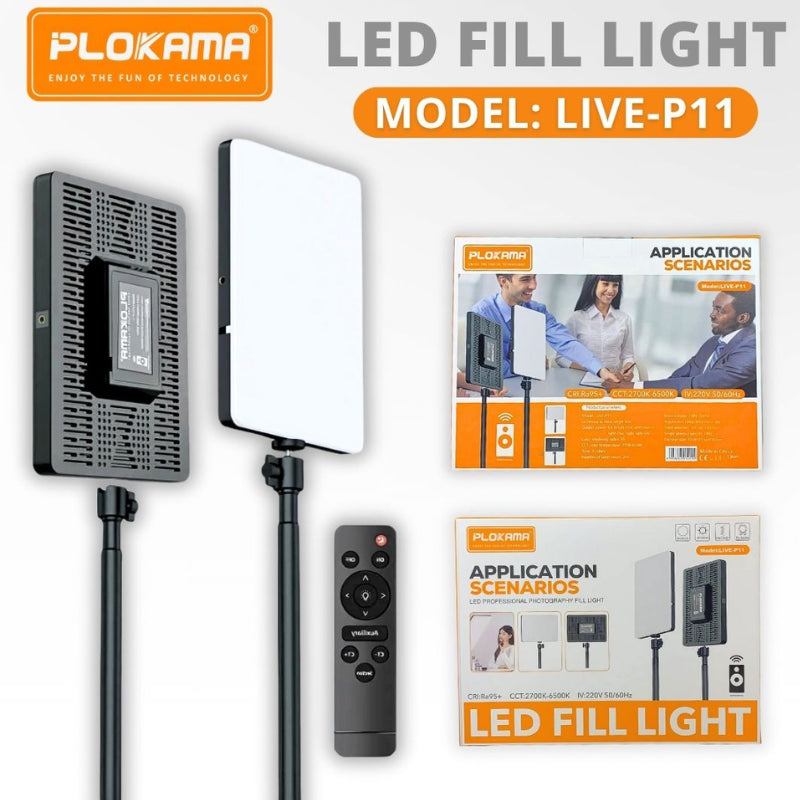 Plokama LIVE-P11 LED Fill Light Panel for Professional Photography & Video