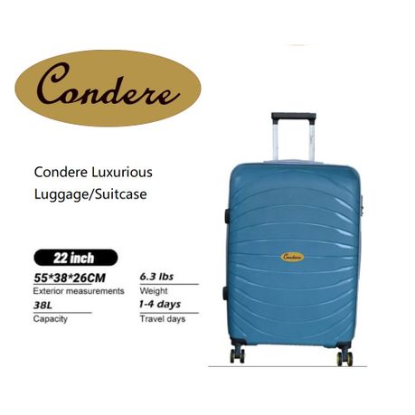Luxurious Hard Shell Travel Suitcase 22 inch Blue