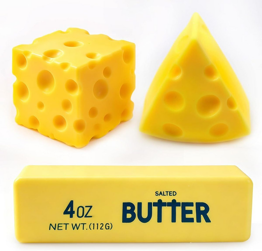 3-piece novelty food squishy toy set for stress relief