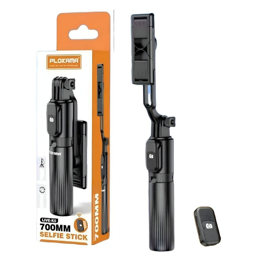 Plokama Live-K5 3-in-1 LED Selfie Stick Bluetooth Tripod with Remote