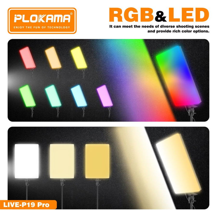 Plokama P19 Pro Live 19" RGB LED Fill Light Panel for Studio & Streaming