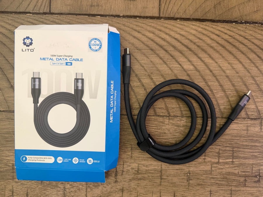 LITO 100W USB-C cable retail box with contents