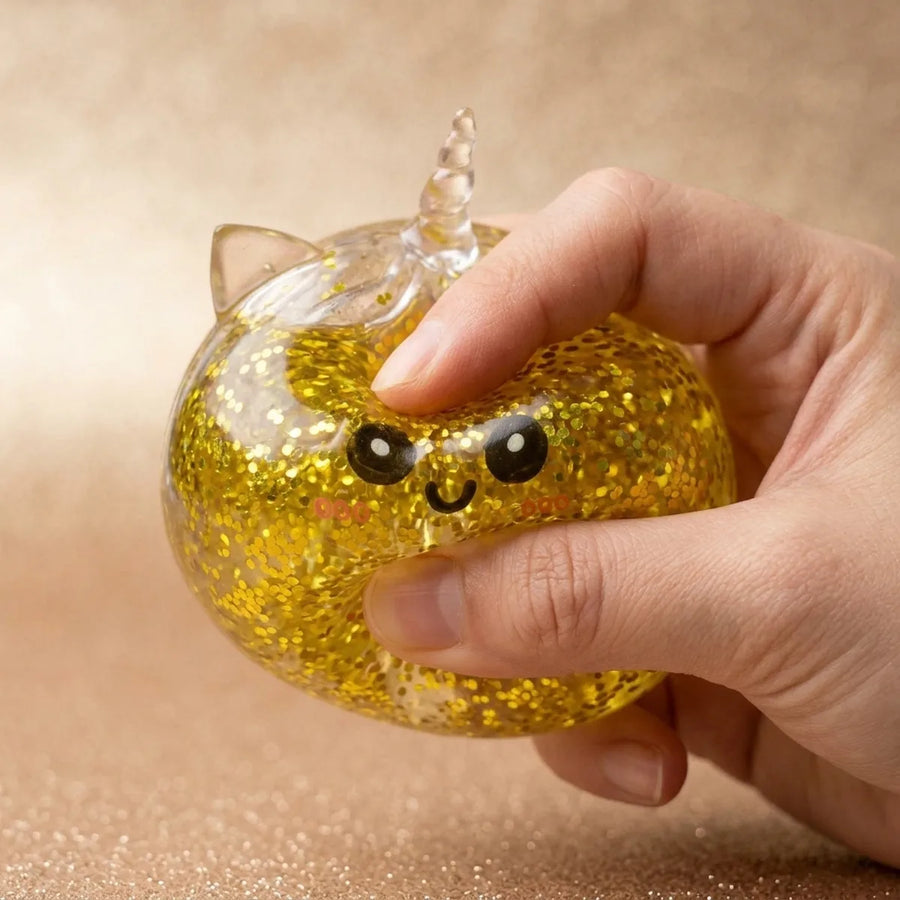 Gold glitter squishy squeeze texture
