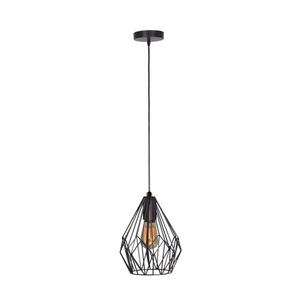 Black metal wire cage pendant ceiling light