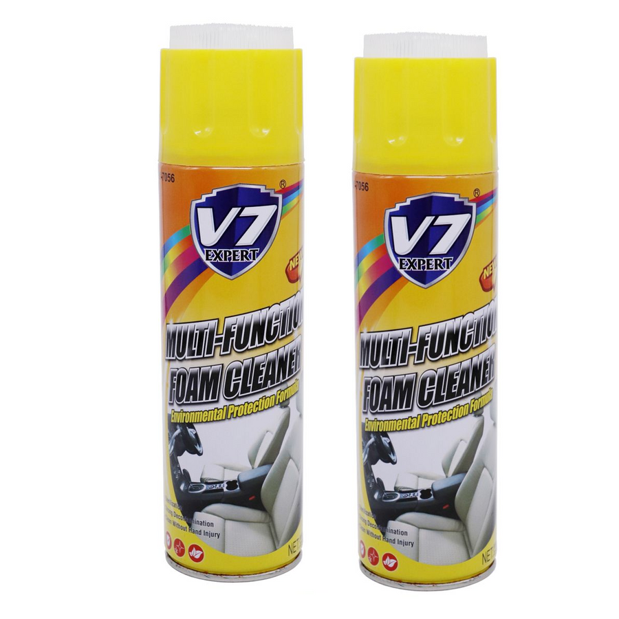 V7 Expert Multi-Function Foam Cleaner 650ml (Pack of 2) – Deep Cleaning Spray | Purple Lavender or Yellow Lemon