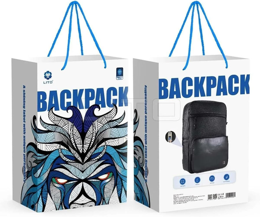 Lito LK01 large capacity leather backpack interior storage