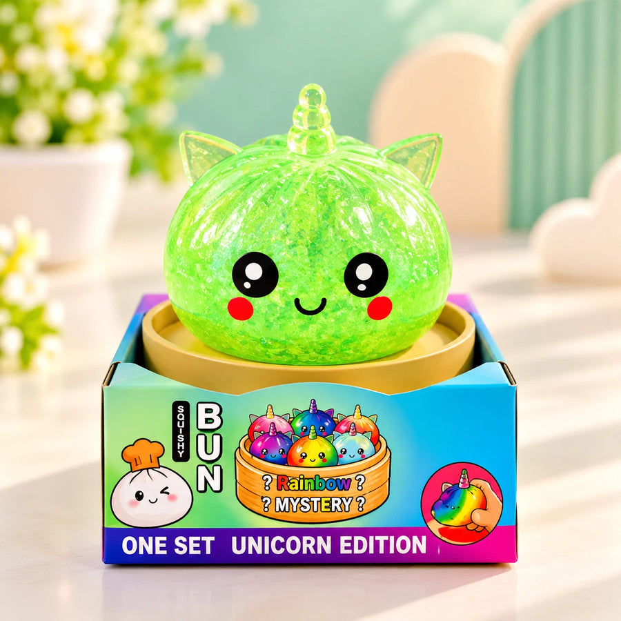 Green unicorn glitter dumpling squishy