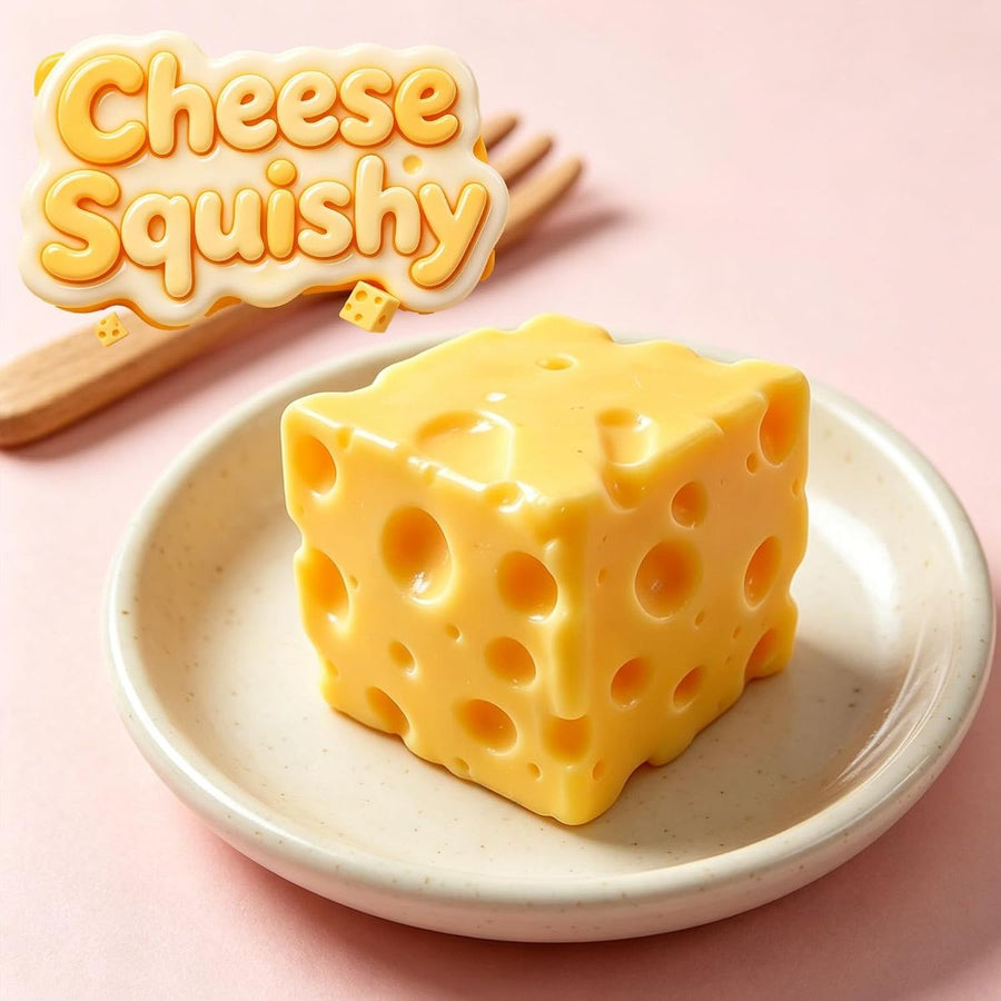 Cheese squishy fidget toy detail