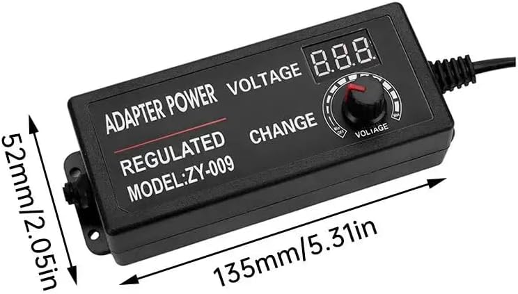 Power adapter LED voltage display close up