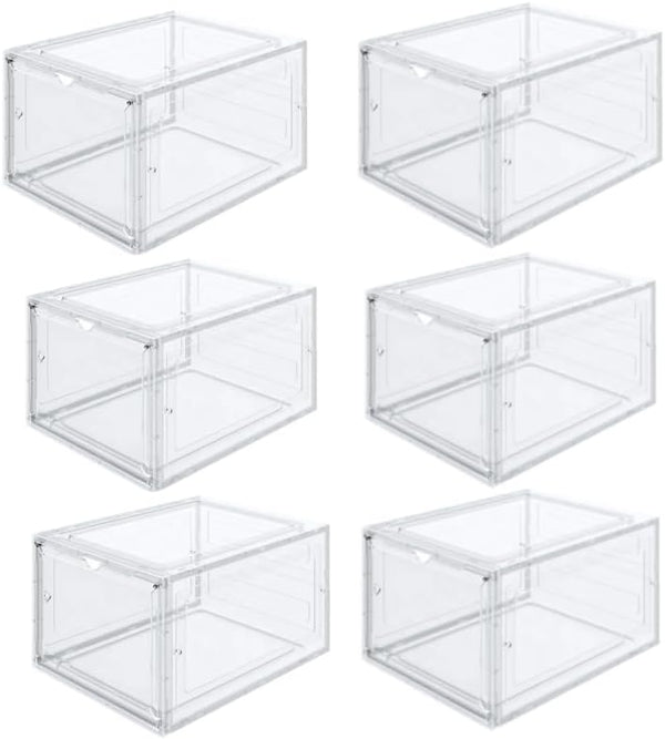 Clear acrylic sneaker storage box stackable display case