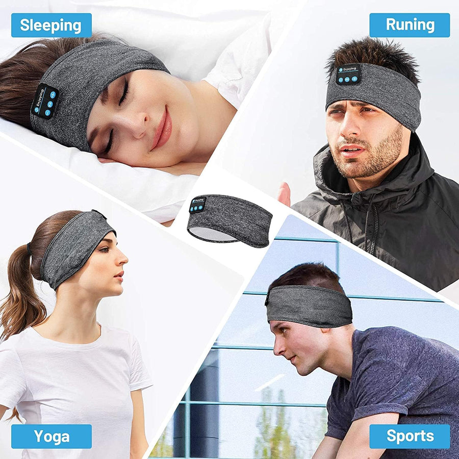 Wireless sleep headband worn as sleep mask