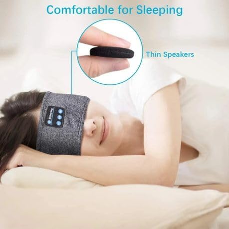 Sports headband headphones worn while running