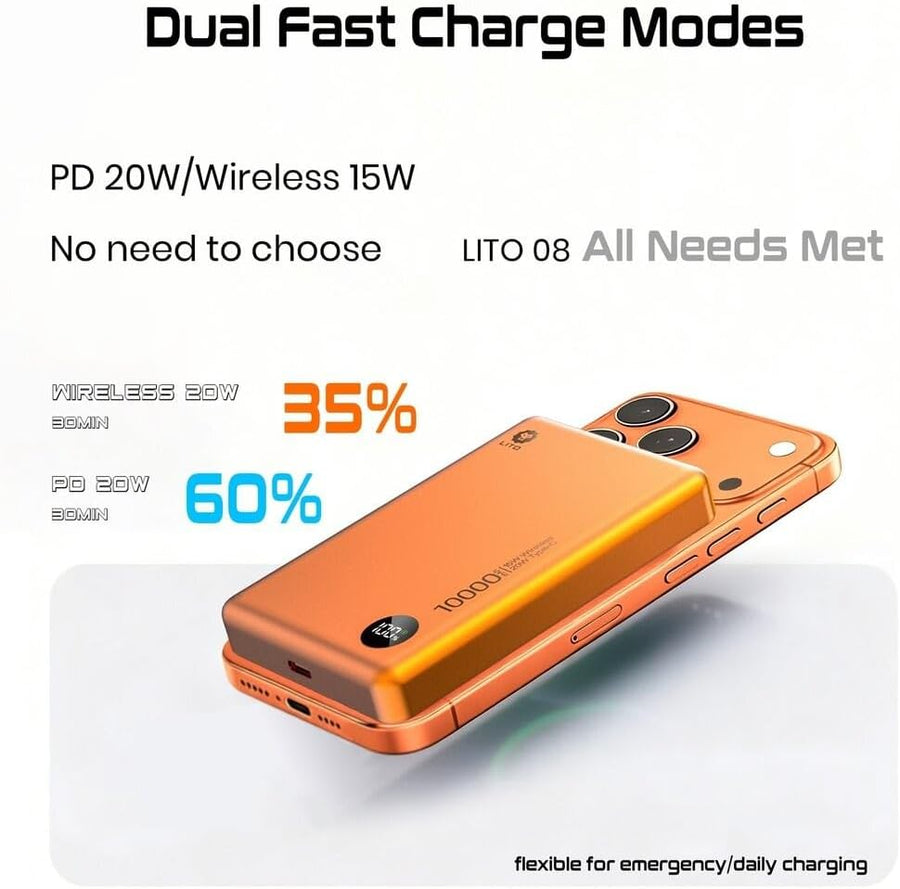 LED percentage display on LITO LP08 power bank