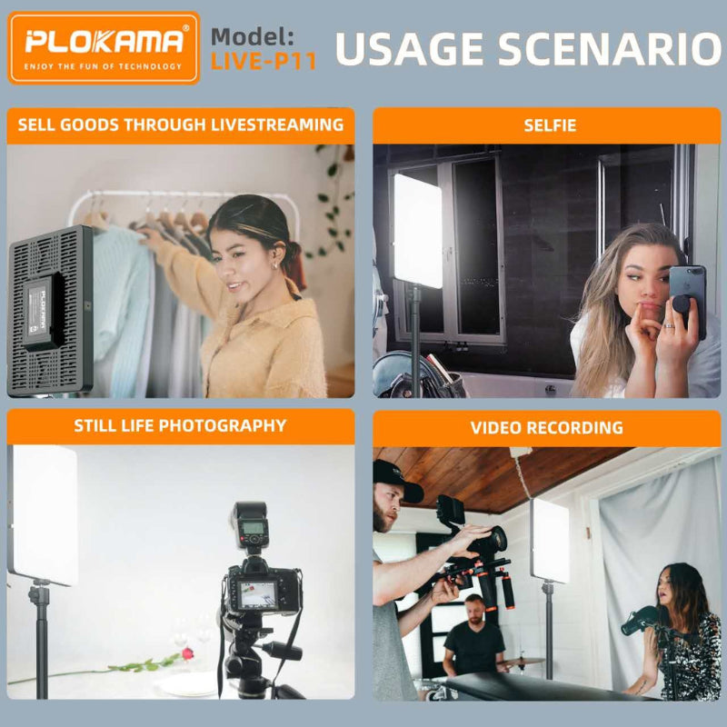 Plokama LIVE-P11 LED Fill Light Panel for Professional Photography & Video