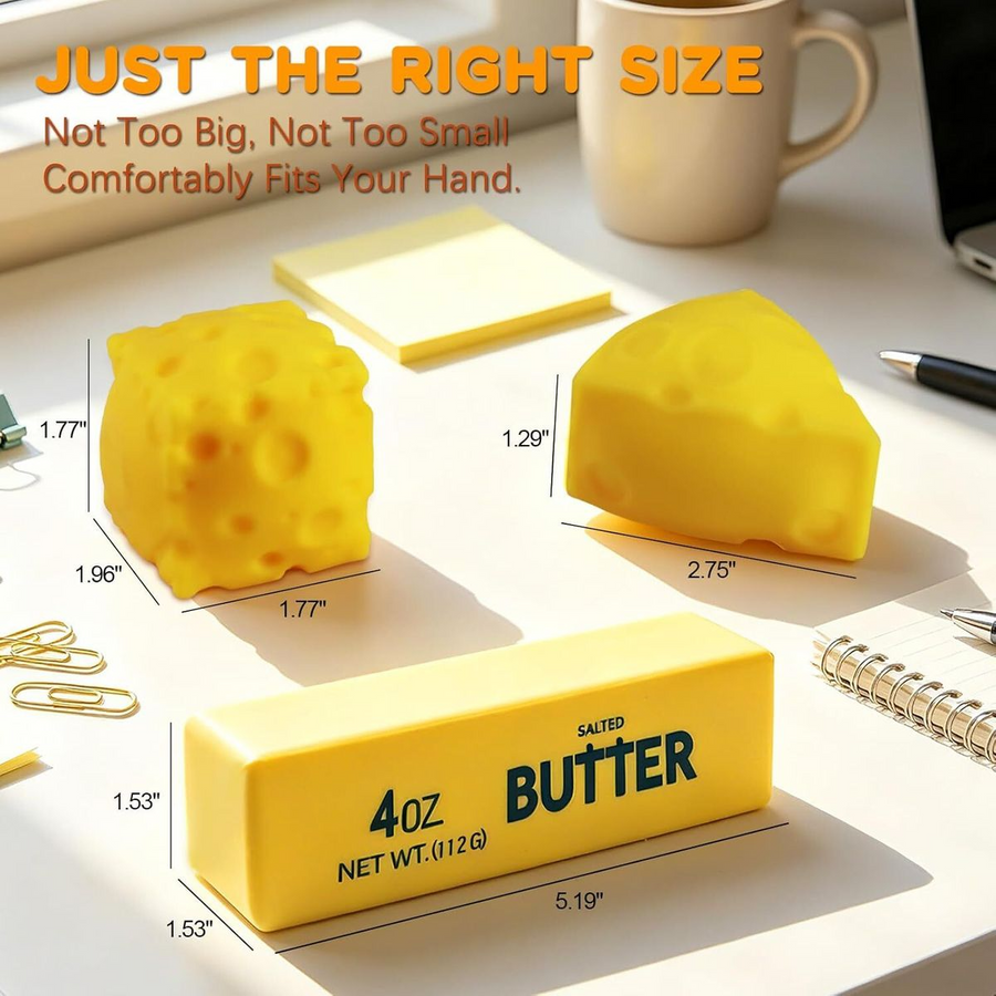 cheese and butter slow rising squishy toys for sensory play and fidgeting