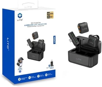 LITO LM04 dual wireless lapel microphone kit packaging