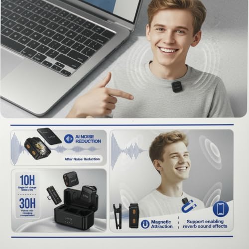 LITO LM04 30-hour battery life with charging case and magnetic attachment