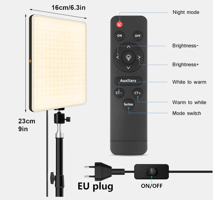 Plokama P24 24" Professional LED Fill Light with 2.1m Tripod Stand