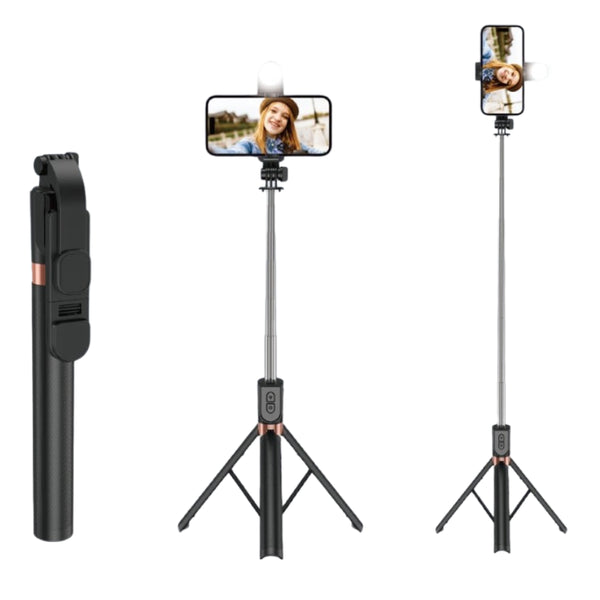 Plokama LIVE-K9 LED Tripod & Selfie Stick with Bluetooth Remote - 1.7m