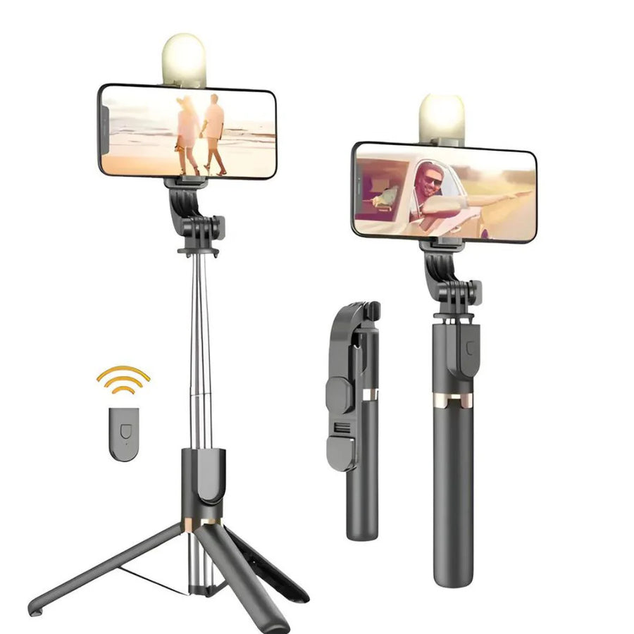 Plokama LIVE-K9 LED Tripod & Selfie Stick with Bluetooth Remote - 1.7m