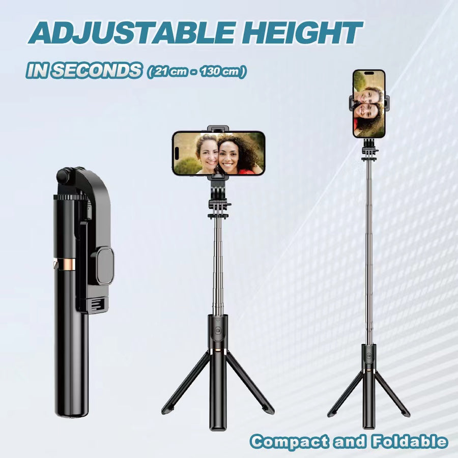 Plokama LIVE-K8 1.3m Wireless Selfie Stick Tripod for iPhone & Android