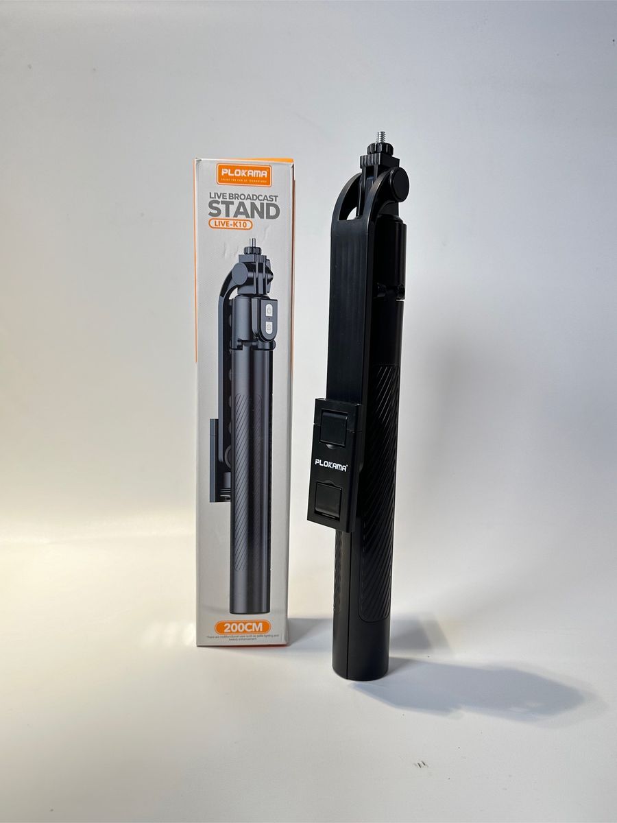 Plokama Live K10 200cm Tripod Holder with Dual LED Lights & Bluetooth Remote