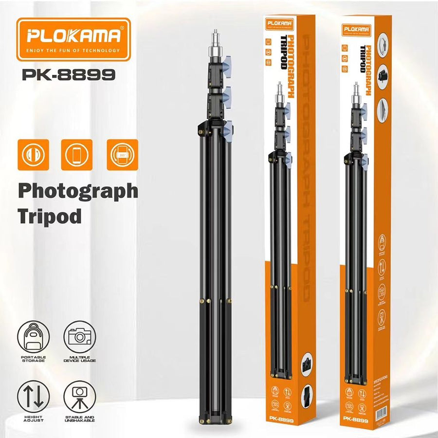 Plokama PK-8899 Photography Tripod - Adjustable 2.1m Height for Cameras