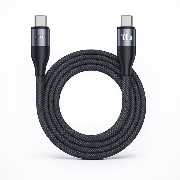 LITO 100W USB-C to USB-C braided fast charging cable
