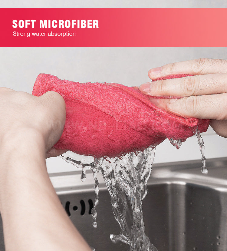 Liao Microfiber Cleaning Cloths Multicolour 35x35cm Pack of 12, Versatile Cleaning, 320 GSM, Reusable, Car & Kitchen Use, 40g per Cloth