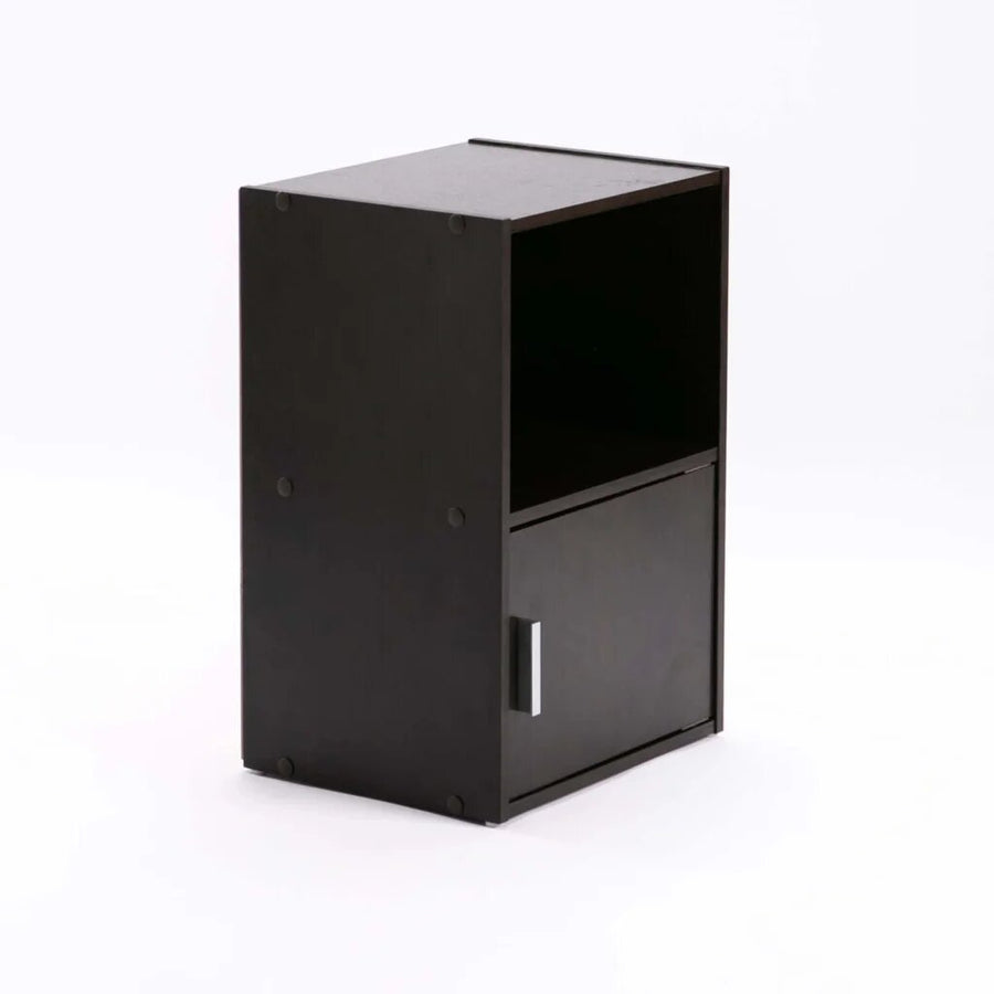 CYRUS 1 Door Pedestal Bedside Table – Affordable Compact Nightstand Cabinet with Concealed Storage in Oak, Walnut, Wenge or White
