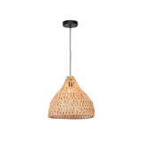 Brown rattan handwoven dome pendant ceiling light