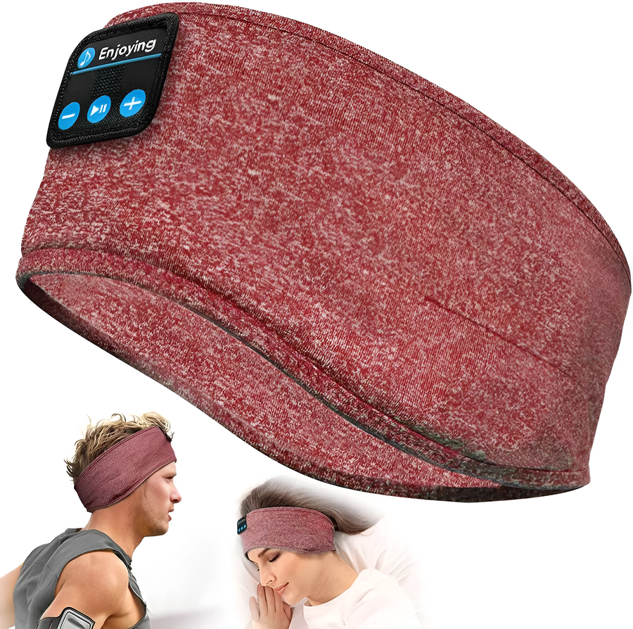 Bluetooth Sleep Headband Headphones - Wireless Sports Headband with Ultra-Thin Speakers, Soft Sleep Mask for Running & Side Sleepers