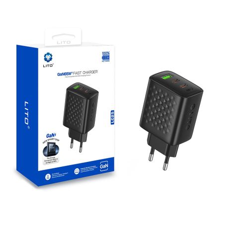 LITO LC25 65W GaN charger retail packaging