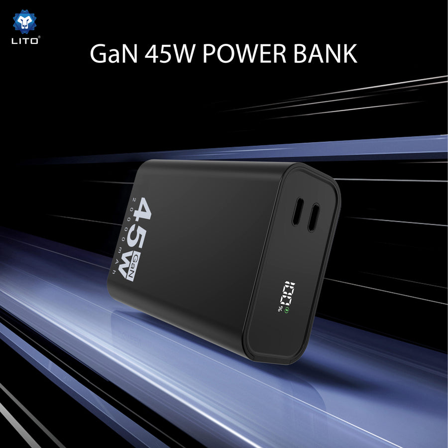 LITO LP02 GaN 45W power bank side profile