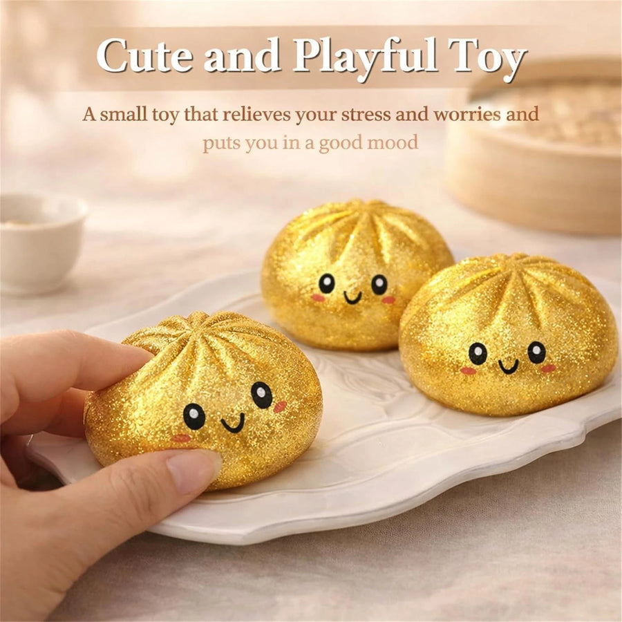 Cute and playful gold dumpling squishies