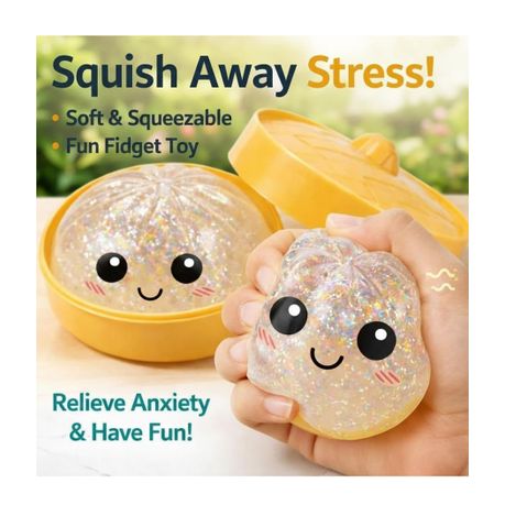Dumpling Squishy Fidget Stress Toy White