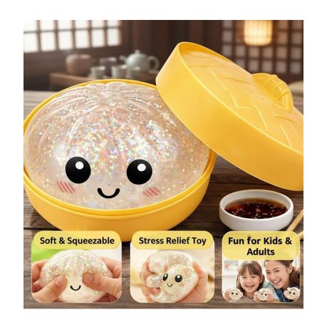 Dumpling Squishy Fidget Stress Toy White