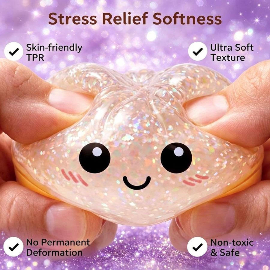 10-Pack Mini Glitter Dumpling Squishies 5.3cm - Stress Relief Squeeze Fidget Toys